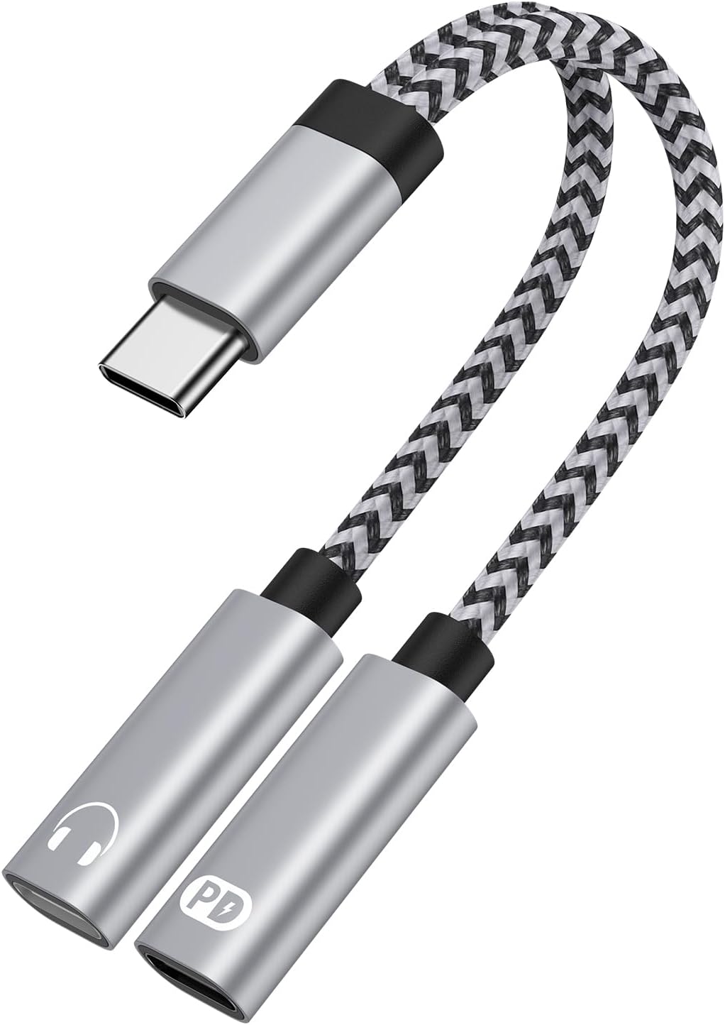 USB C Splitter,Dual USB C Headphone and Charger Adapter for Samsung Galaxy S25 Edge S24 S23 S22 S21 A17 A16 A15 2in1 Type C to Audio Jack Adapter with PD Fast Charging for iPhone 17 16 15 Pro Max 16e