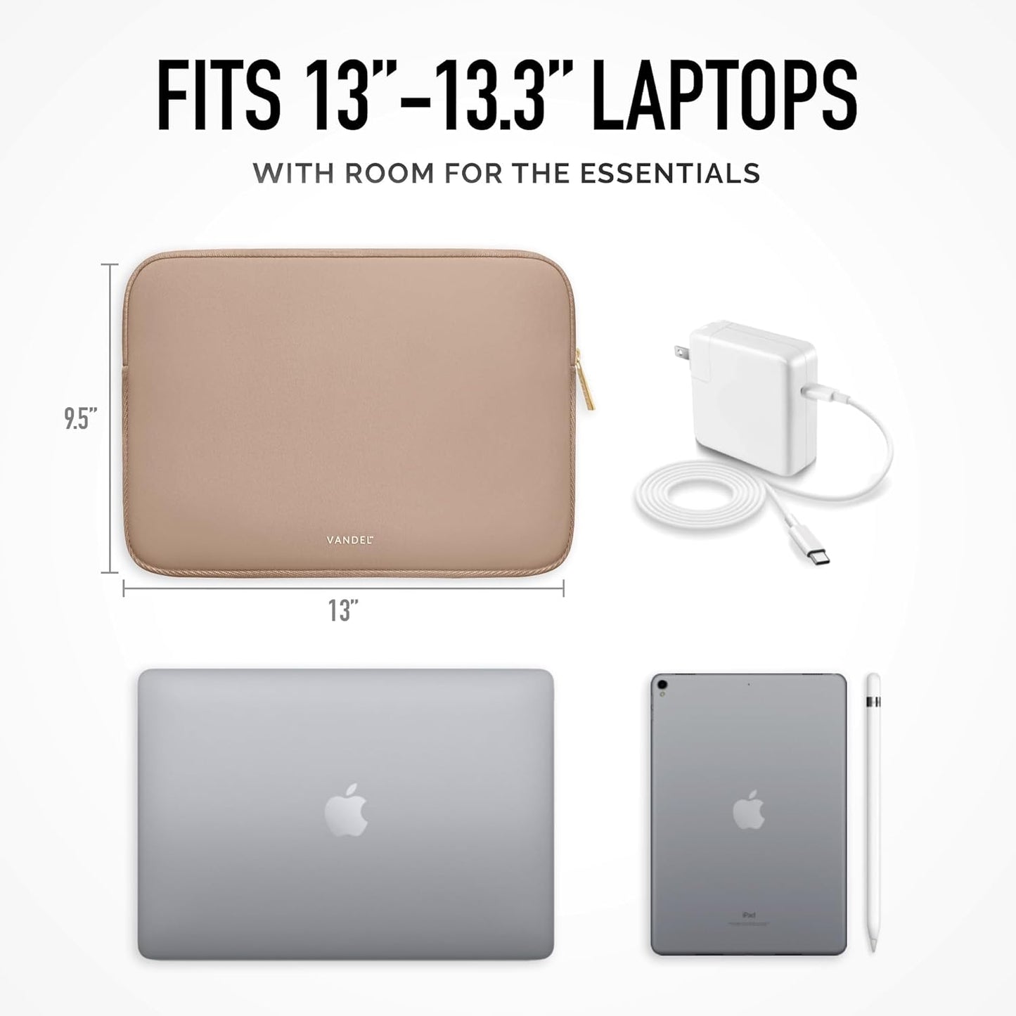 Vandel Slim Laptop Sleeve 13-13.3 inch Laptop Case for Macbook Air 13/Pro 13 Inch- Protective Macbook Case Sleeve, Tablet Carrying Bag Pouch for Lap Top Notebook, Chromebook, Dell, Asus Computer Cover