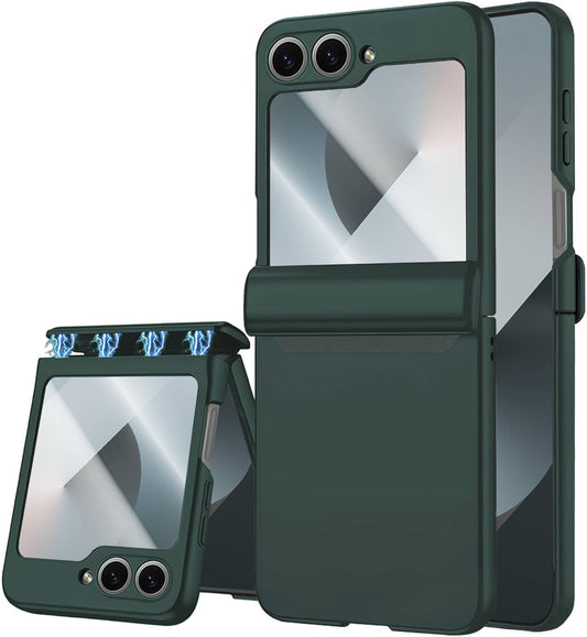 STORMTAL for Samsung Galaxy Z Flip 6 Case/Z Flip 7 FE Case, Hinge Protection, Built-in Screen Protector, Wireless Charging, Slim Rugged Phone Protective Case for Galaxy Z Flip 6 Green