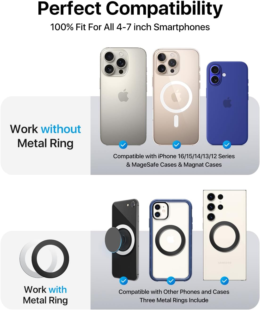 andobil for Magsafe Car Mount [20 Strongest Magnets & Upgraded 3M Adhesive] Dashboard Cell Phone Holder Magnetic Phone Holder for Car Compatible with iPhone 16 Pro Max 15 14 13 12 All MagSafe Cases