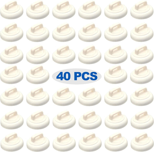 Magnetic Cable Zip Tie Mounts Clips Multipurpose Zip Ties Mount Base Holder Wire Cable Holder Mount Wire Clips Management for Home Office Marine Electrical Wiring (White, 40 Piece)