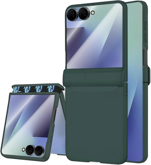 STORMTAL for Samsung Galaxy Z Flip 7 Case, Hinge Protection, Built-in Screen Protector, Wireless Charging, Shockproof, Slim Rugged Phone Protective Case for Galaxy Z Flip 7 Green