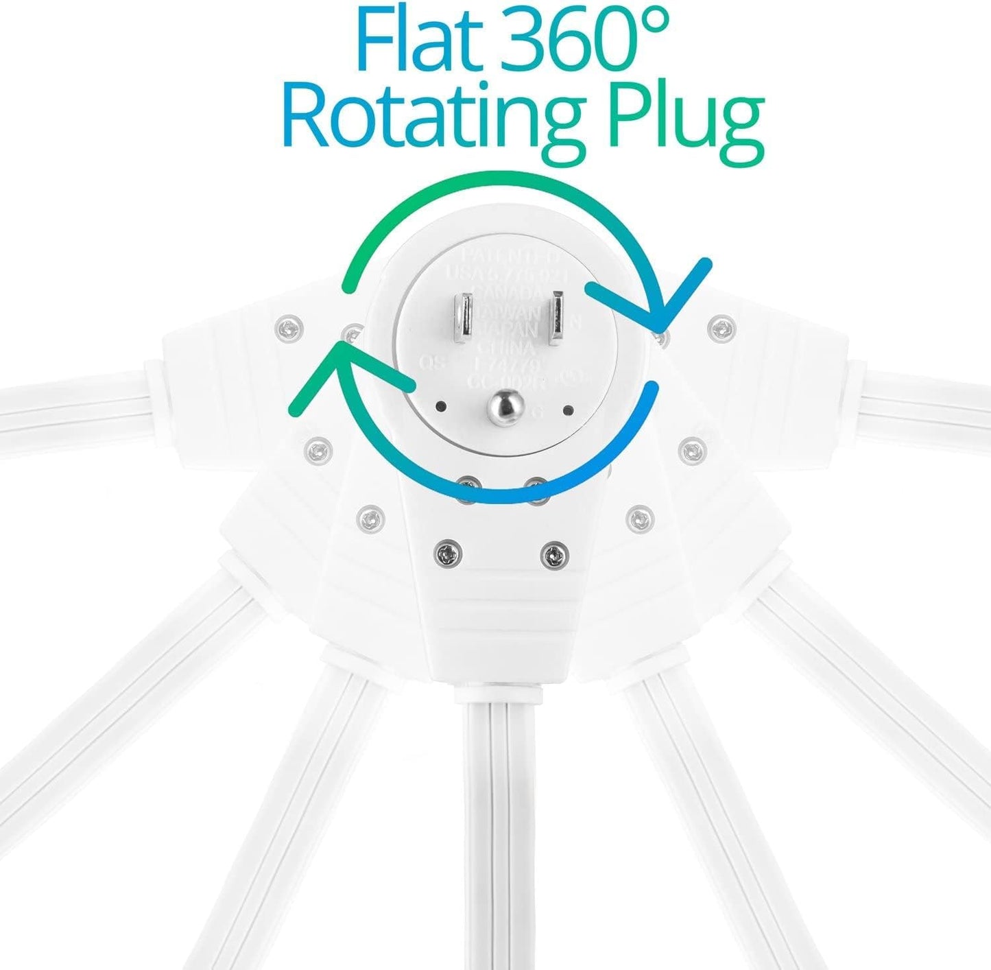 Maximm Monitor Computer Power Cord 3 Ft Flat Plug 360° Rotating PC Cable 3 Prong for, Desktop, Printer, Scanner, 16 AWG NEMA 5-15P to IEC13 - UL Certified