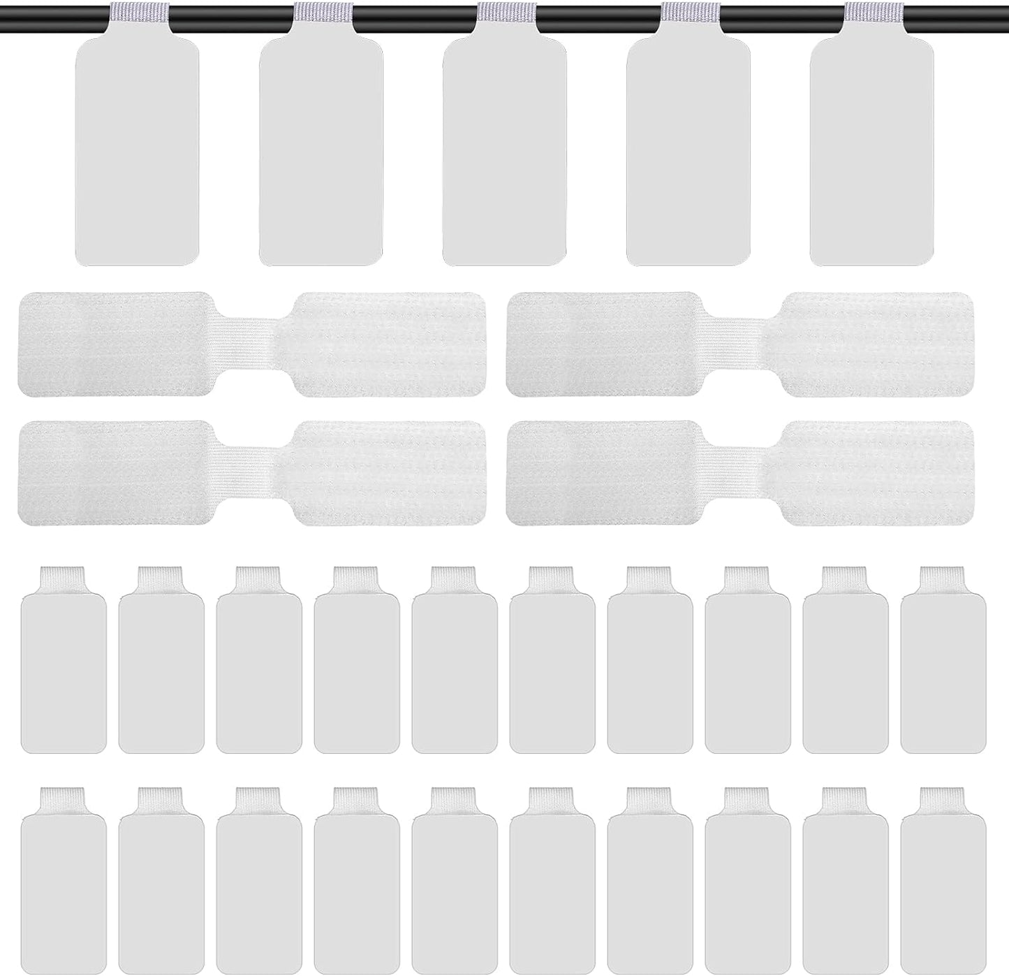 60 Pieces Self-Adhesive Cable Labels, Paste Wire Labels, Nylon Writable Cord Tags Waterproof White Wire Cable Tags for Electronics Office Computers Management and Identification