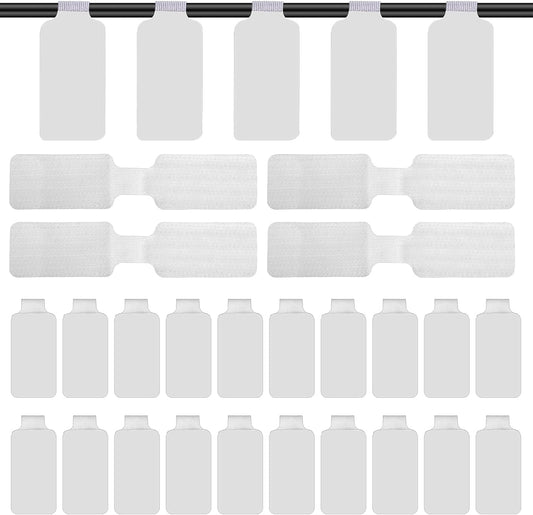 60 Pieces Self-Adhesive Cable Labels, Paste Wire Labels, Nylon Writable Cord Tags Waterproof White Wire Cable Tags for Electronics Office Computers Management and Identification