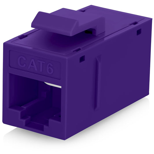 Everest Cat6 RJ45 Keystone Coupler (24-Pack) in Purple - RJ45 Coupler - Cat 6 Couplers - Female to Female Cat6 Keystone Jacks - Ethernet Couplers - Ethernet Cable Extender