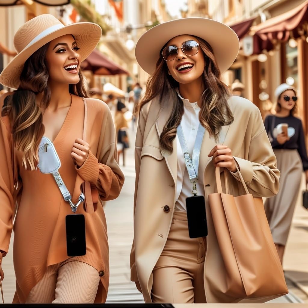 Clip and Go Strap for Phone with Wallet - Adjustable and Detachable Phone Lanyard Crossbody, Wrist Wallet for Home Travel