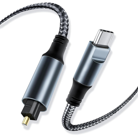 Kumiho Braided USB C to Optical Audio Cable 10Ft USB C to Toslink Optical Cable with Gold-Plated Connector for TV/Soundbar, Sony PS5,Speakers & Home Theater Systems