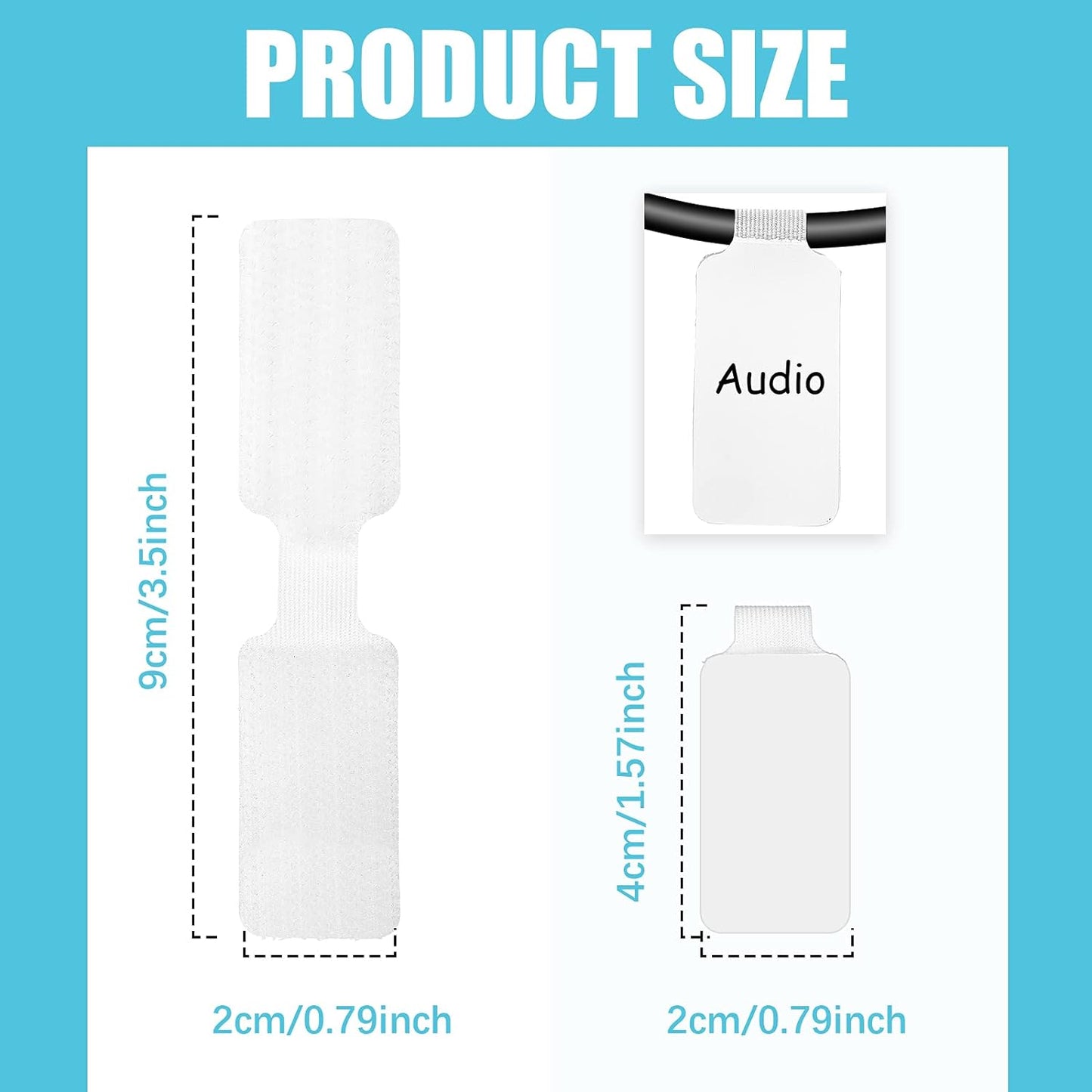 60 Pieces Self-Adhesive Cable Labels, Paste Wire Labels, Nylon Writable Cord Tags Waterproof White Wire Cable Tags for Electronics Office Computers Management and Identification