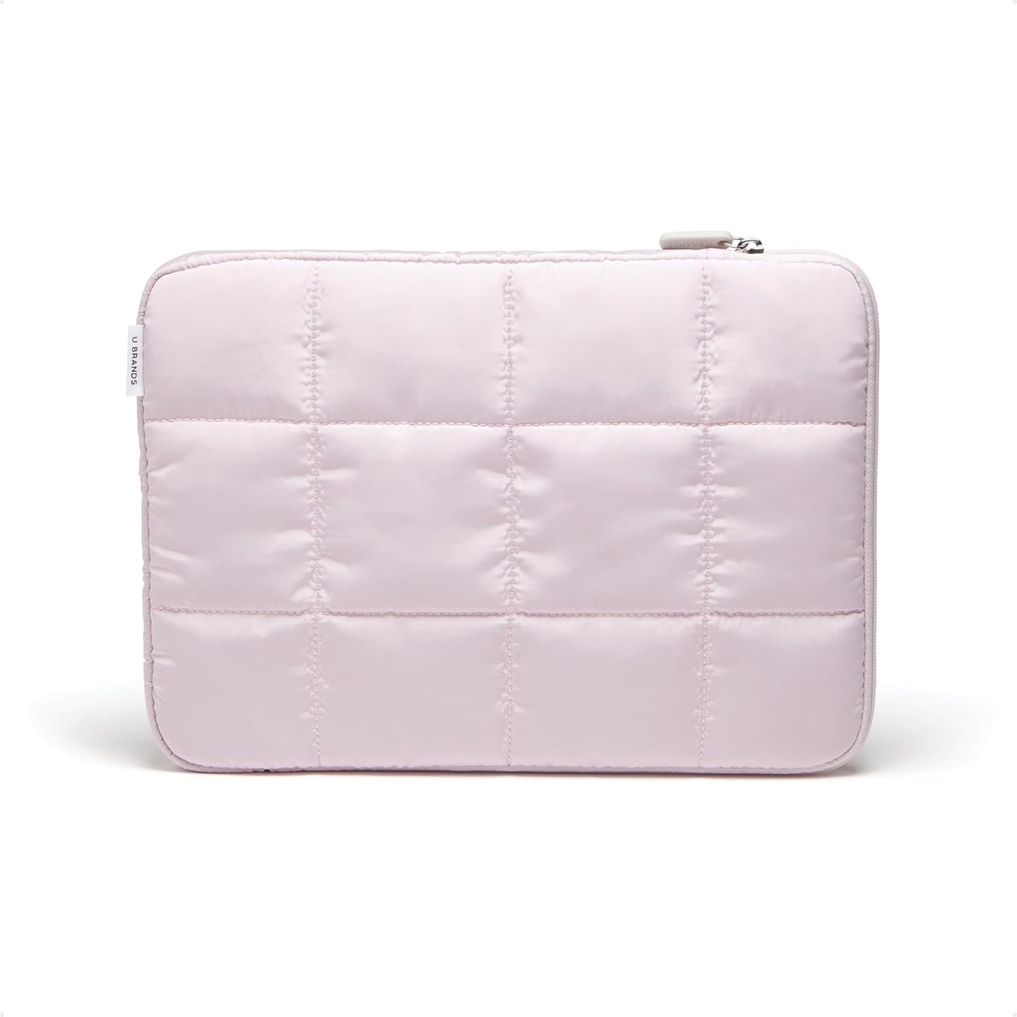 U Brands Nylon Puffer Zipping Medium Laptop Sleeve, 9.75" x 13", Computer Accessories, Laptop Bag for MacBook Pro, MacBook Air, Chromebook, HP Computer, Petal Pink
