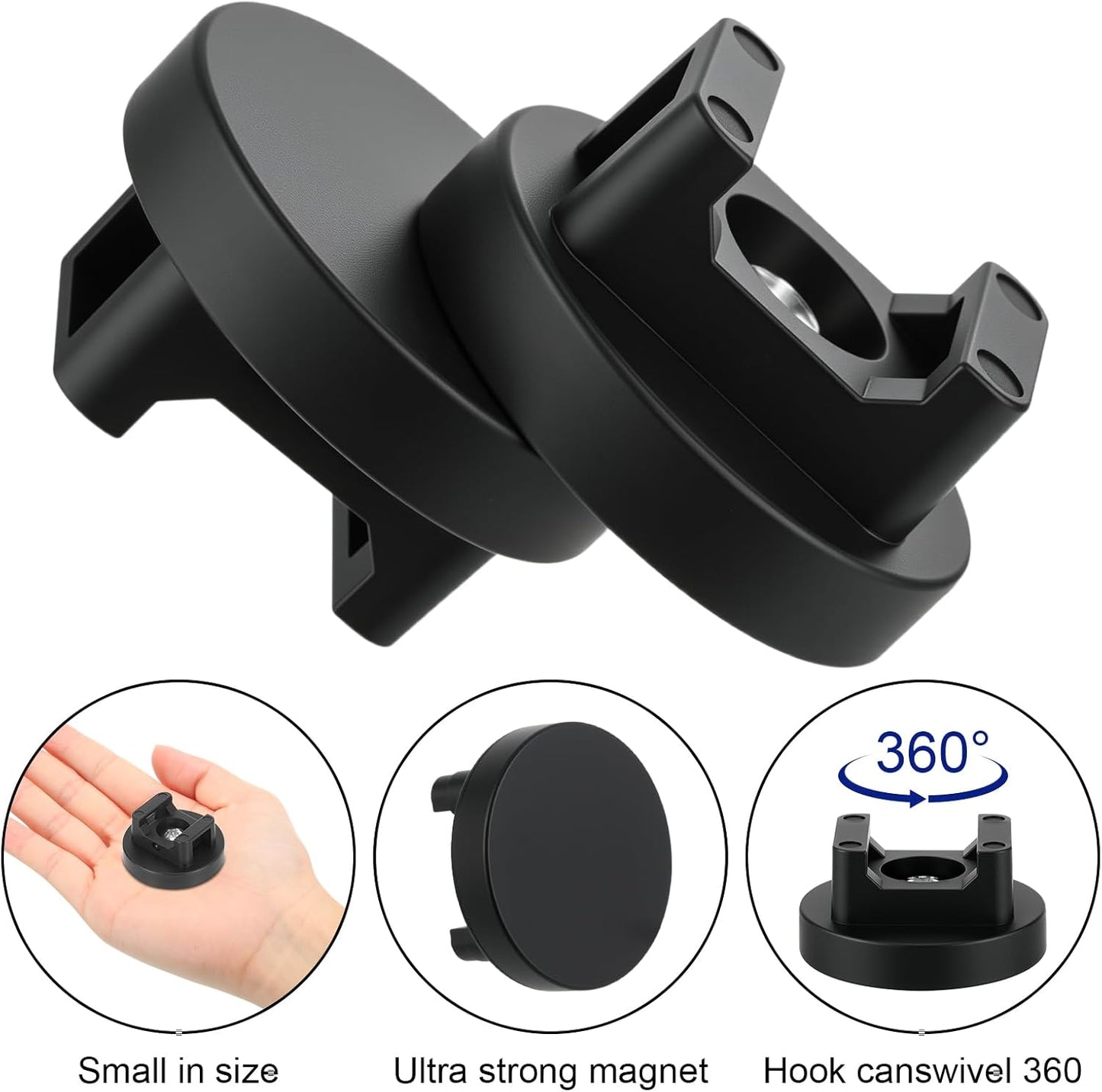 Yookeer 30 Pcs Magnetic Zip Tie Mount Base Black Magnetic Cable Clips Wire Holder Multipurpose Cable Ties Management Base Electrical Supplies for Wire (31 mm)