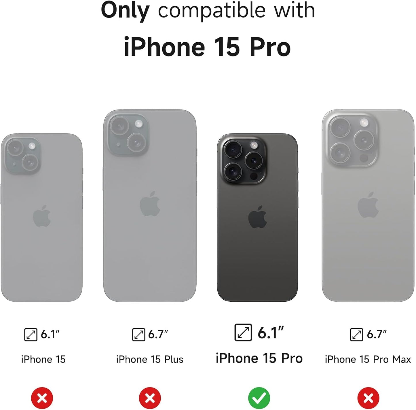 SURITCH for iPhone 15 Pro Case with Magnetic Camera Slide Cover and Adjustable Kickstand, Compatible with MagSafe, Shockproof Bumper Case Slim Protective Cover 6.1 Inch, Dark Purple