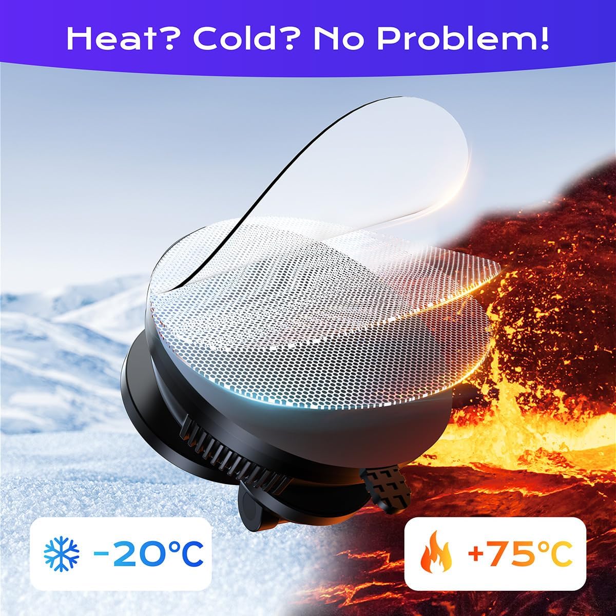 Magnetic Car Phone Holder,360° Rotation Strong Suction Car Phone Mount Detachable Vacuum Suction Phone holder Foldable Cellphone Stand for iPhone 16 15 14 13 12 Series and All Magsafe Smartphones