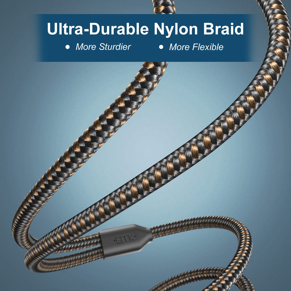 EMK 3.5mm to 2RCA Cable 24K Gold-Plated Nylon Braided RCA to Auxiliary Stereo Audio Headphone Male to Male 1/8 to RCA Cord for Tablet,Subwoofer,Home Theater,DVD Speaker,MP3/MP4,Player 6.6ft/2m