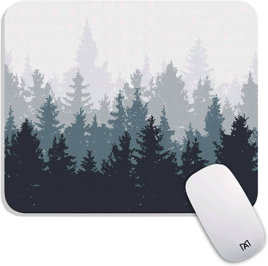 Square Mouse Pad Forest, Personalized Premium-Textured Custom Mouse Mat Design, Washable Mousepad Cloth, Non-Slip Rubber Base Computer Mouse Pads for Wireless Mouse