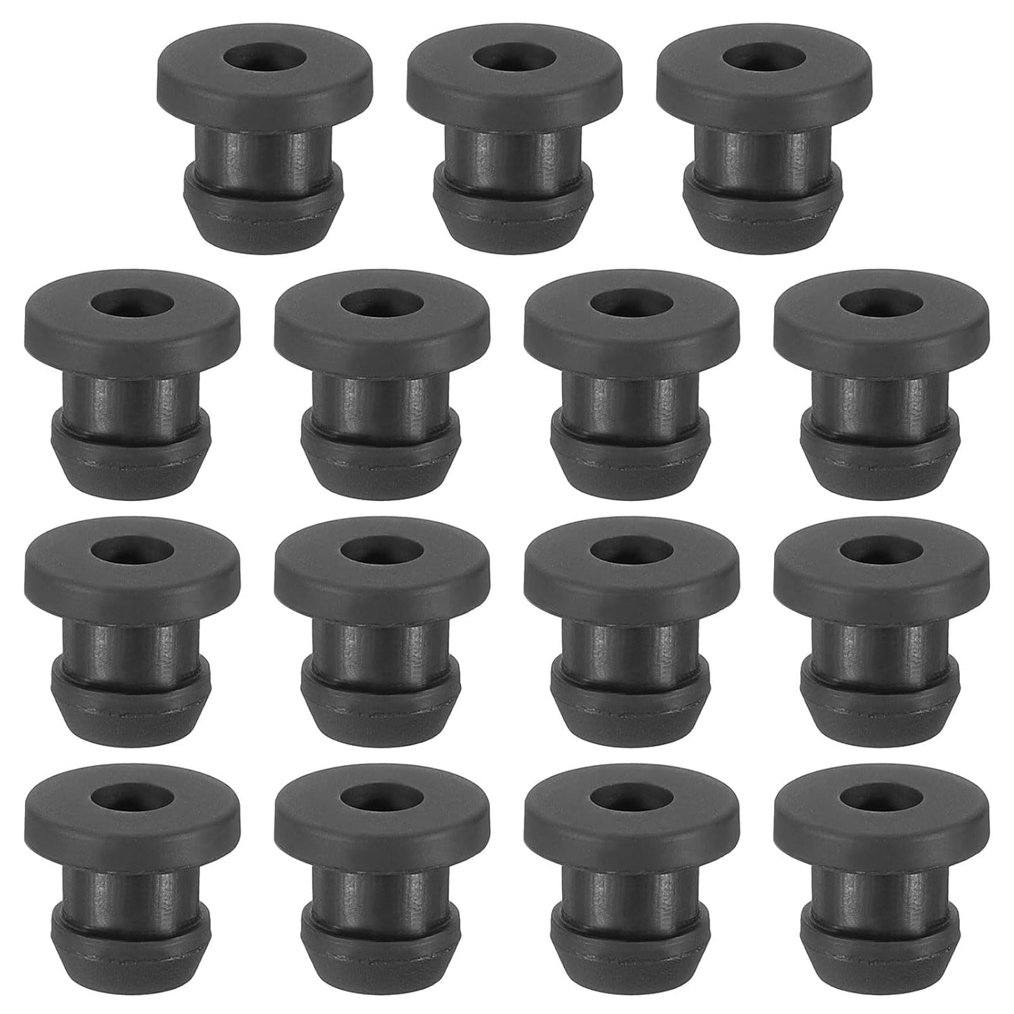 PATIKIL 7mm / 1/4 Inch Drill Hole,3/16 Inch ID Rubber Grommets, 15Pcs Top Hat Grommet for Wiring Eyelet Ring Gasket Automotive Firewall Cable Hole Plugs Wires Protection, Black