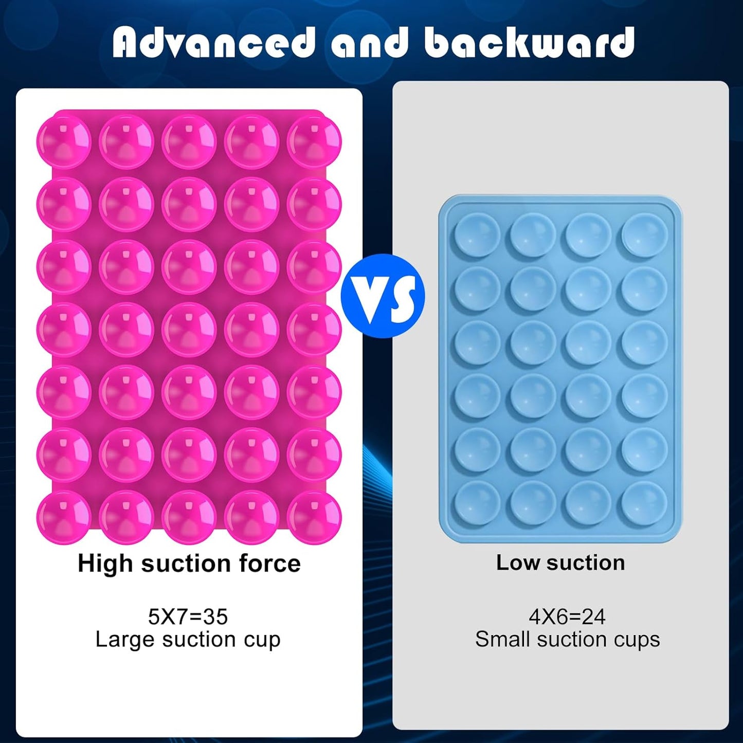 2024 Upgrade 2PCS Silicone Suction Cup Phone Case Adhesive Mount,Adhesive Grip, Sticky Suction Cup Phone Holder & Suction Phone case Holder TikTok & Selfies (Hot Pink, 5x7 Single Sided)