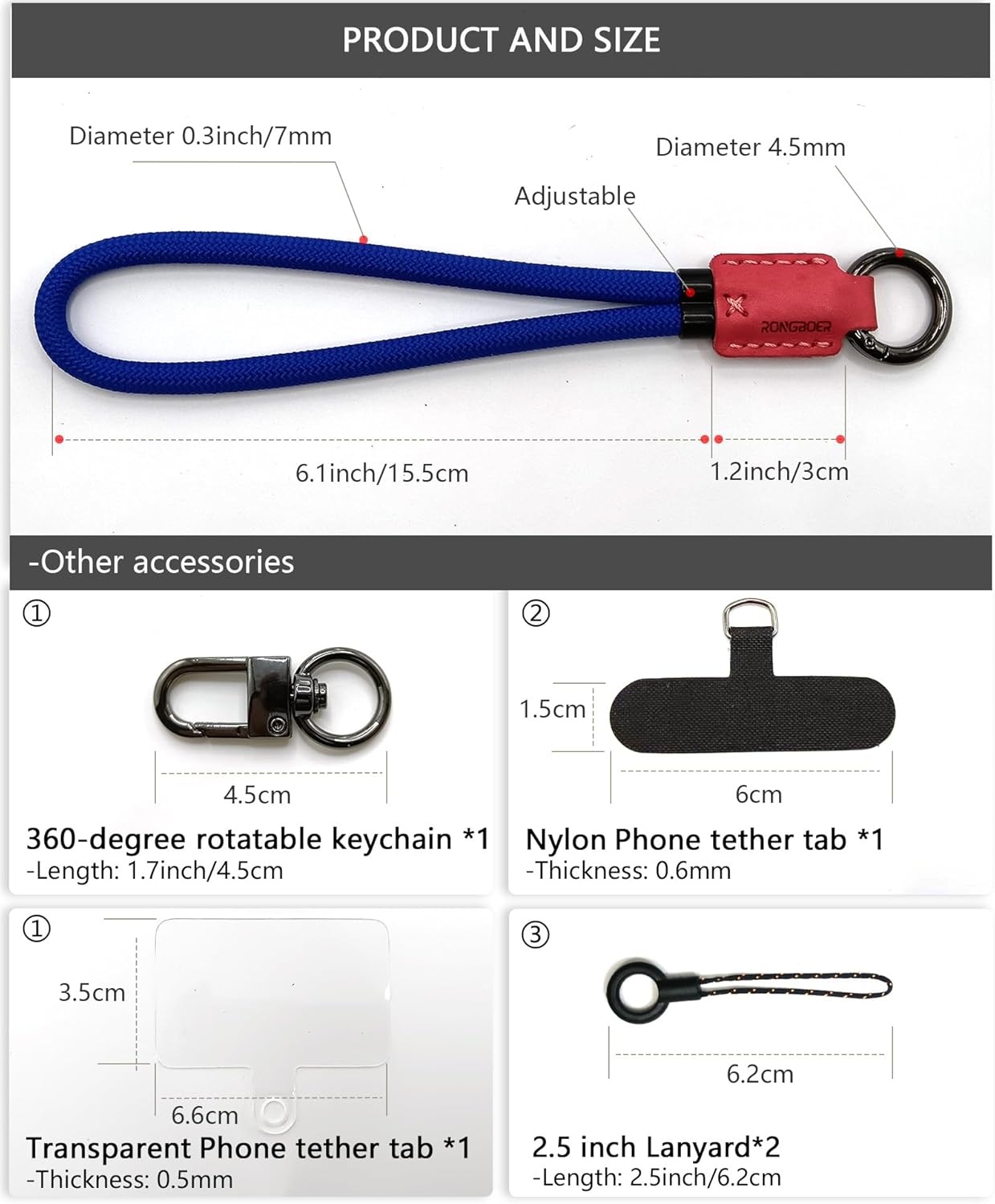 Handmade Cowhide Leather Phone Wrist Strap,Universal Adjustable Key Lanyard,Stylish Wristlet Keychains for Women&Men