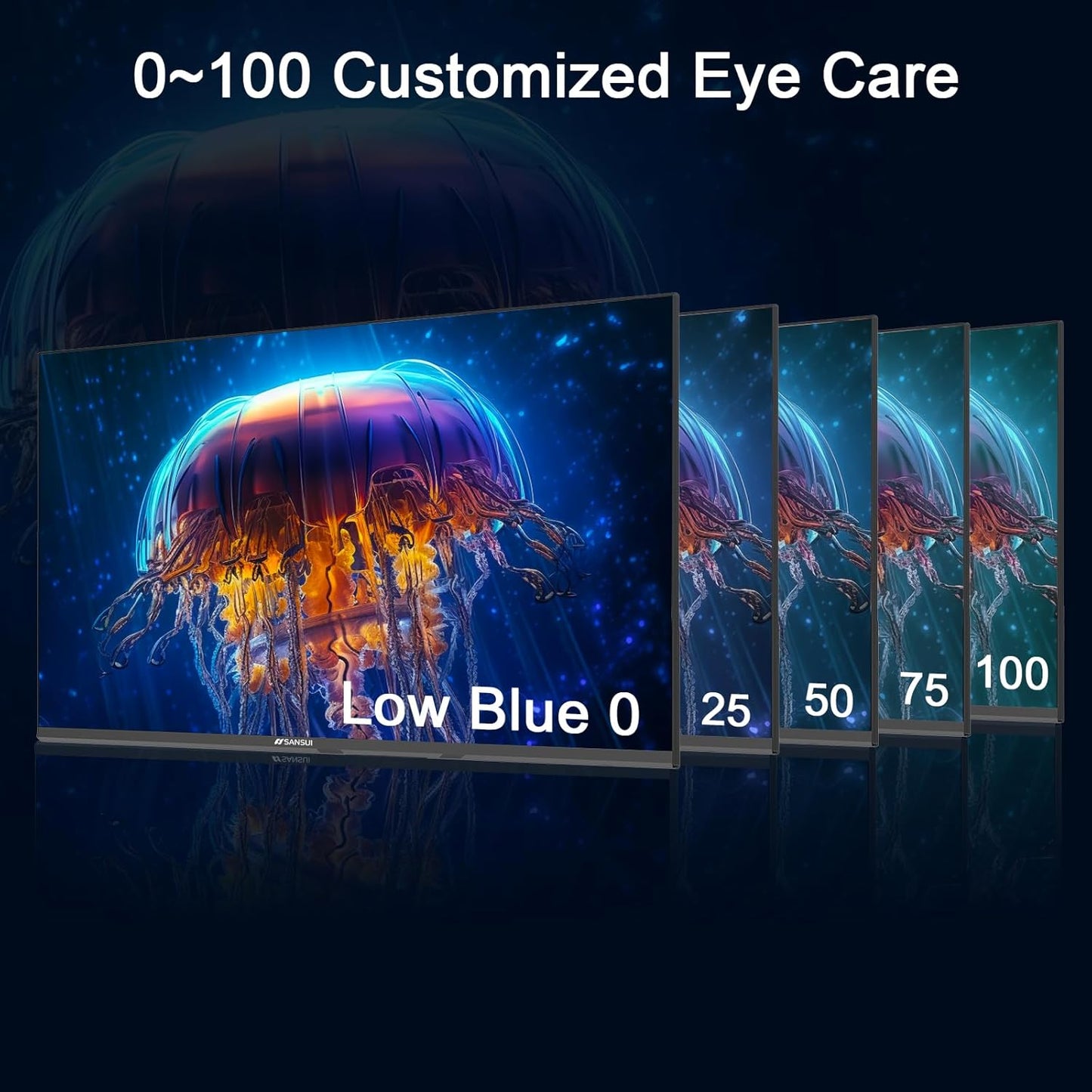 SANSUI 24 inch Monitor, IPS Display FHD Computer Monitor, 100Hz Monitor VESA Mount with HDMI Inputs for Home Office (HDMI Cable Included)