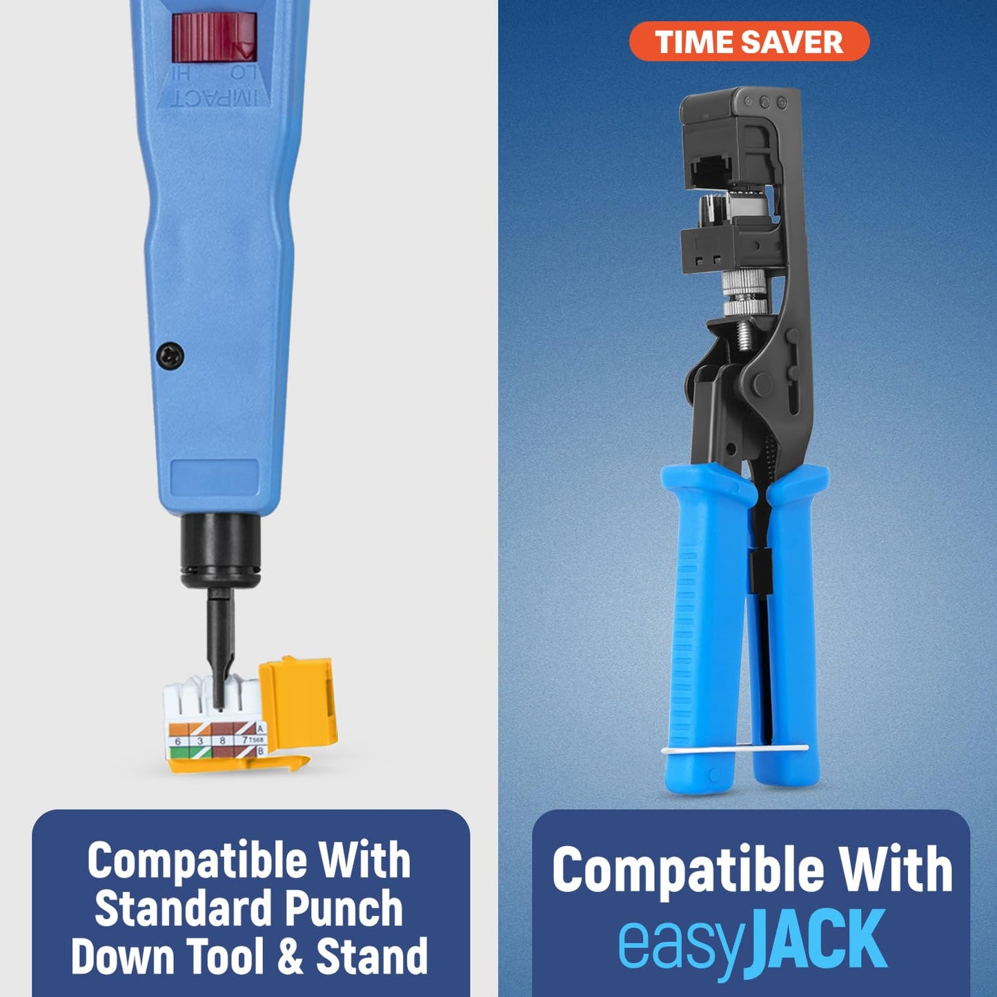 Everest 90° Angled RJ45 Cat6 Keystone Jacks 20-Pack in Yellow - Slim Profile Female RJ45 Connectors - Cat 6 Keystone Jack - Compatible with 90° Angled Speed Termination Tool - easyJACK (B094WB91H3)