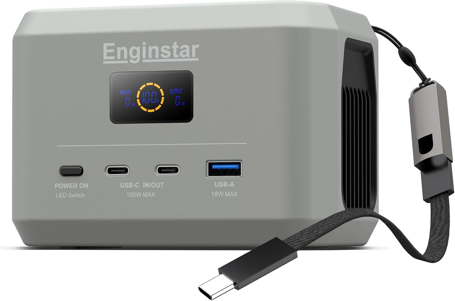 Enginstar Portable Power Station,Outdoor 99Wh LiFePO4 Battery,Solar Generator 100W Two-Way Fast Charging,Power bank for Camping, Traveling, Party and Emergencies