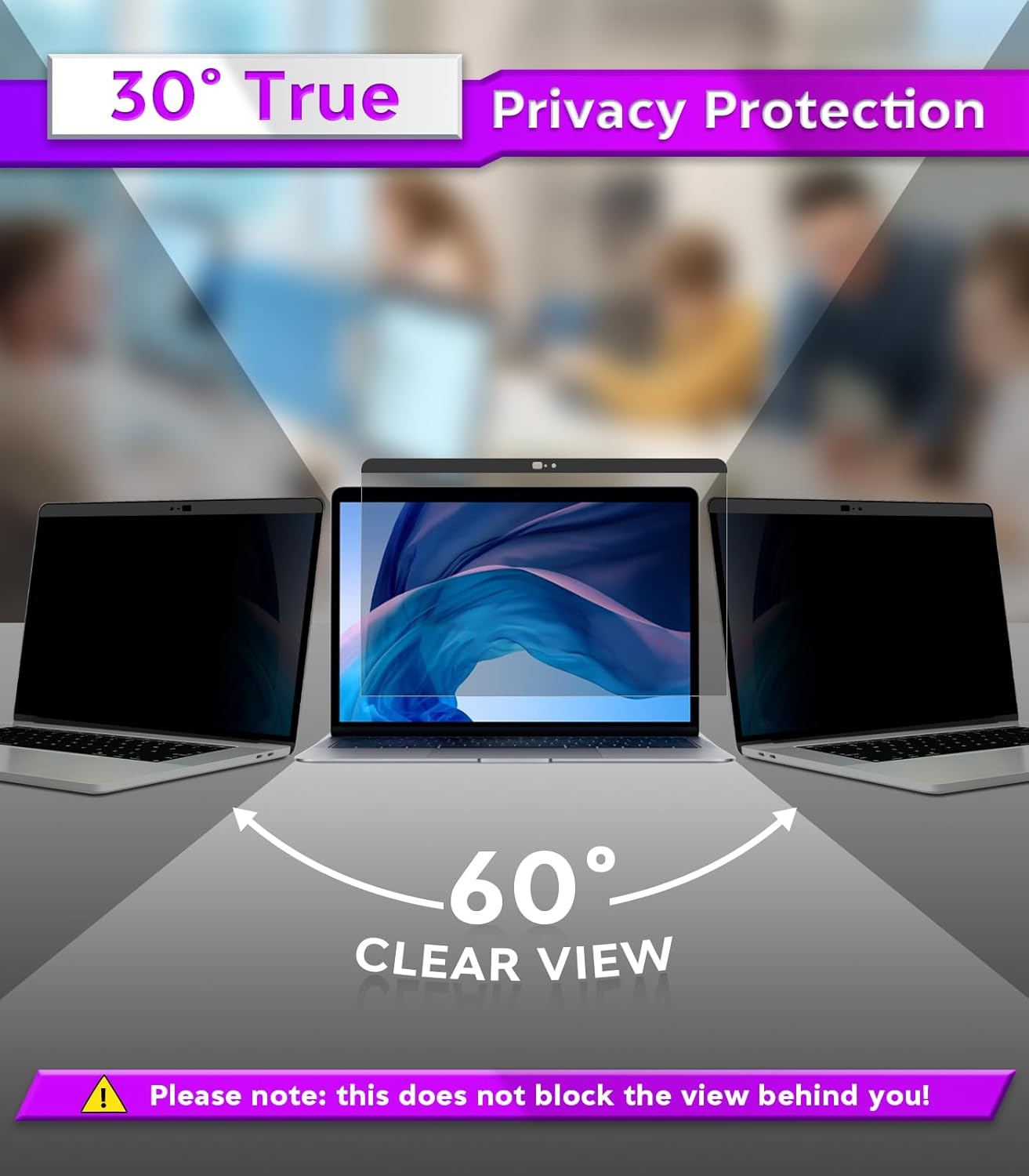 PYS Privacy Screen for MacBook Pro 13.3 Inch Laptop (2016-2022 M1/M2) – Magnetic Anti-Spy Security Filter with Webcam Cover Slider, Easy On/Off & Touch Bar Compatibility for MacBook Pro 13 inch Laptops