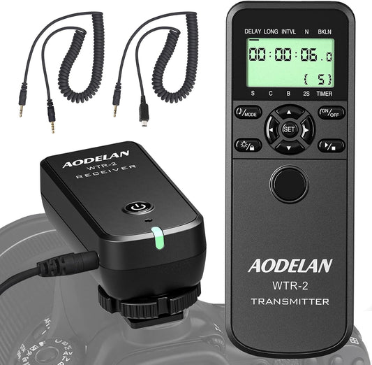 Wireless Shutter Release Timer Controller and Intervalometer with LCD and HDR for Olympus OM-D E-M10 Mark II, Pen E-PL8, Pen-F and for Panasonic Lumix DMC-G7, G85, GH4