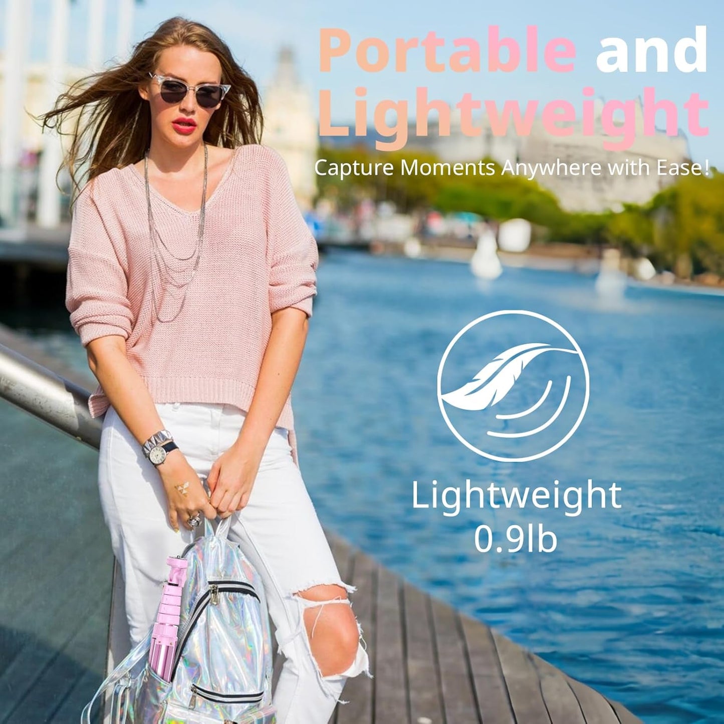 UBeesize 72" Phone Tripod & Selfie Stick, Camera Tripods Stand with Wireless Remote and Phone Holder,Compatible with iPhone Android Phone, Perfect for Selfies/Video Recording/Live Streaming Pink