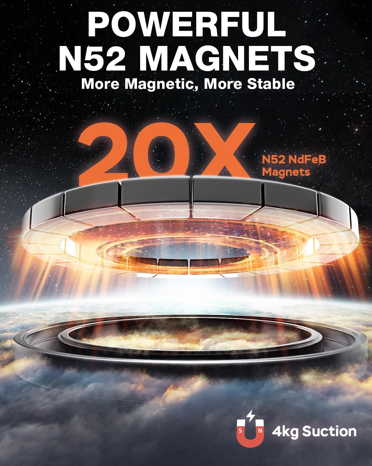 Smolink Tesla Phone Mount, All Metal Strong Magnet Magnetic Phone Holder for Car Dashborad and Tesla Model 3/Y/S/X, Foldable Hidden for MagSafe Car Mount Fit for iPhone All Phones, Black