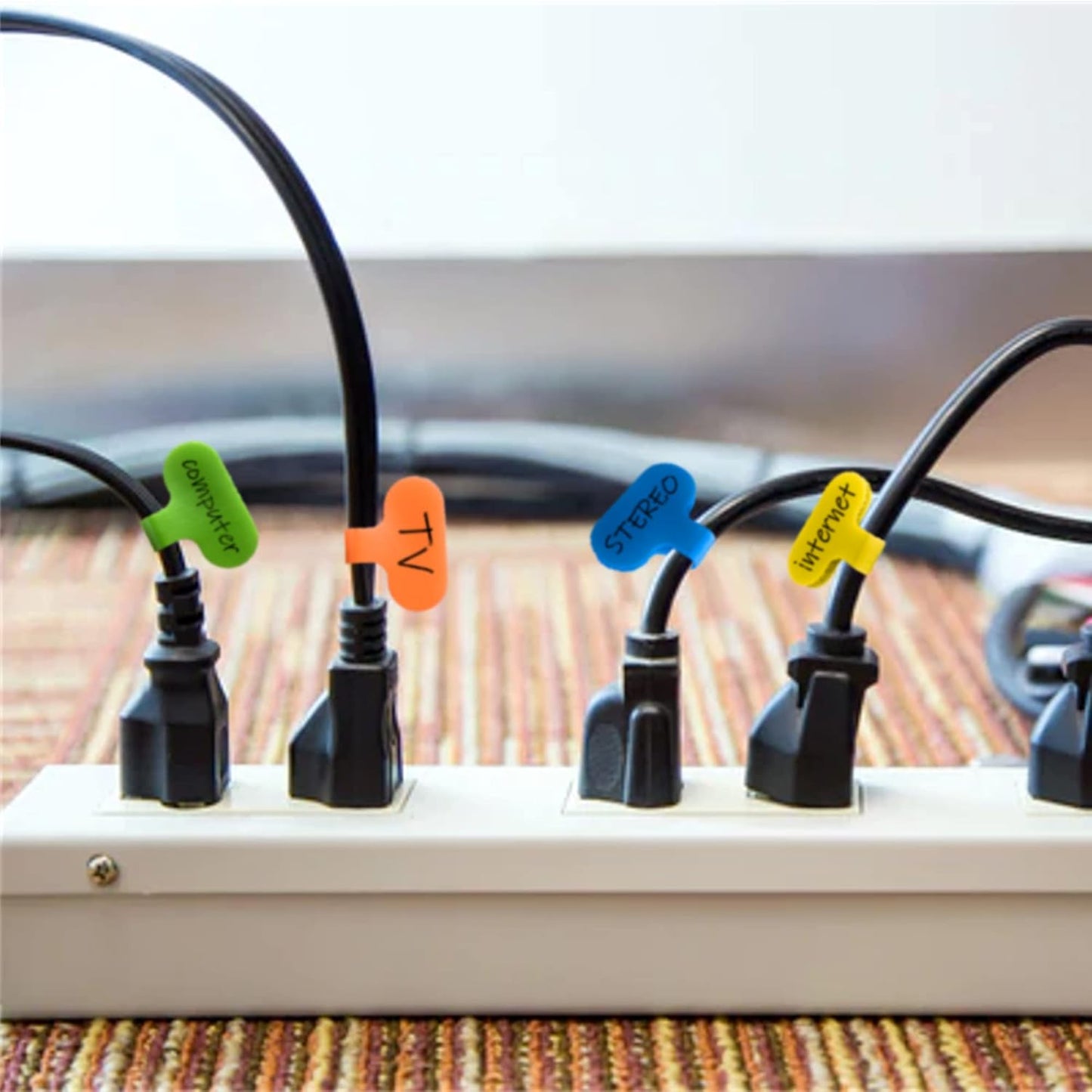 Mr-Label – Write on Cable Labels– Upgraded Clearer Writing Cord Tags- Cable Ties for Classify&Identification–Wire Cables for Cable Management|Organization | Electronics Computers-40Pcs(Multi-Color)