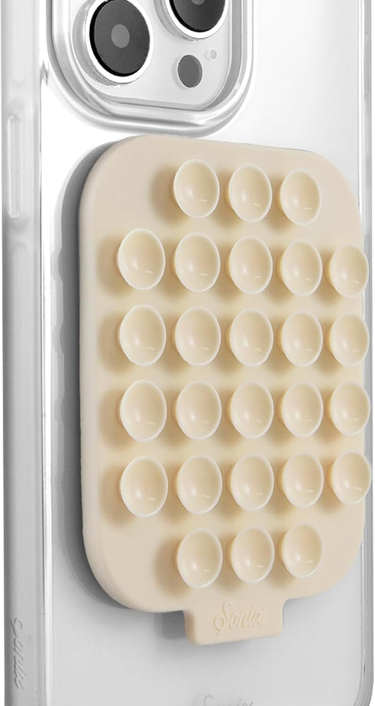 Sonix | Magnetic Silicone Suction Cup Phone Mount for iPhone | Compatible with MagSafe | Off White, Beige | Linen