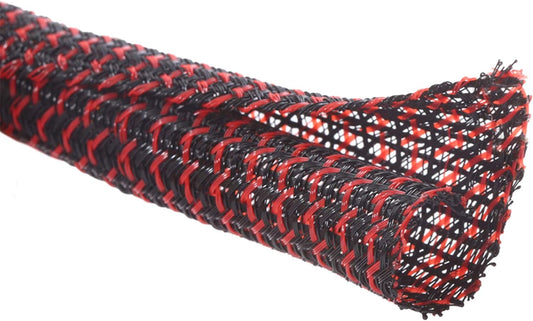 Alex Tech 25ft - 1/2 inch Cord Protector Wire Loom Tubing Cable Sleeve Split Sleeving For USB Cable Power Cord Audio Video Cable – Protect Cat From Chewing Cords - Blackred