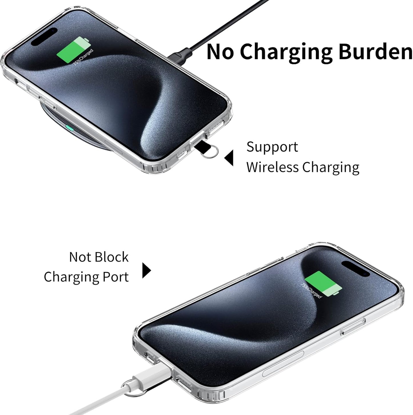 OUTXE Universal Phone Lanyard 2 Packs - 2× Adjustable Neck Strap, 4× Phone Patches- Black