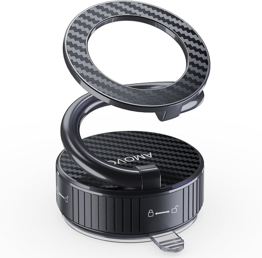 Magsafe Car Mount, Magnetic Phone Older,N55 Super Strong Suction Cup, 360° Adjustable, Portable Foldable Phone Holder for Your Car