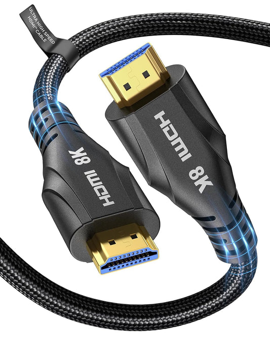 HDMI Cable 25FT Long - 4K 120hz,8K 60hz,48Gbps High-Speed HDMI Braided Cord,HDCP 2.3,eARC - Compatible with HDTV,Projector,Monitor and More