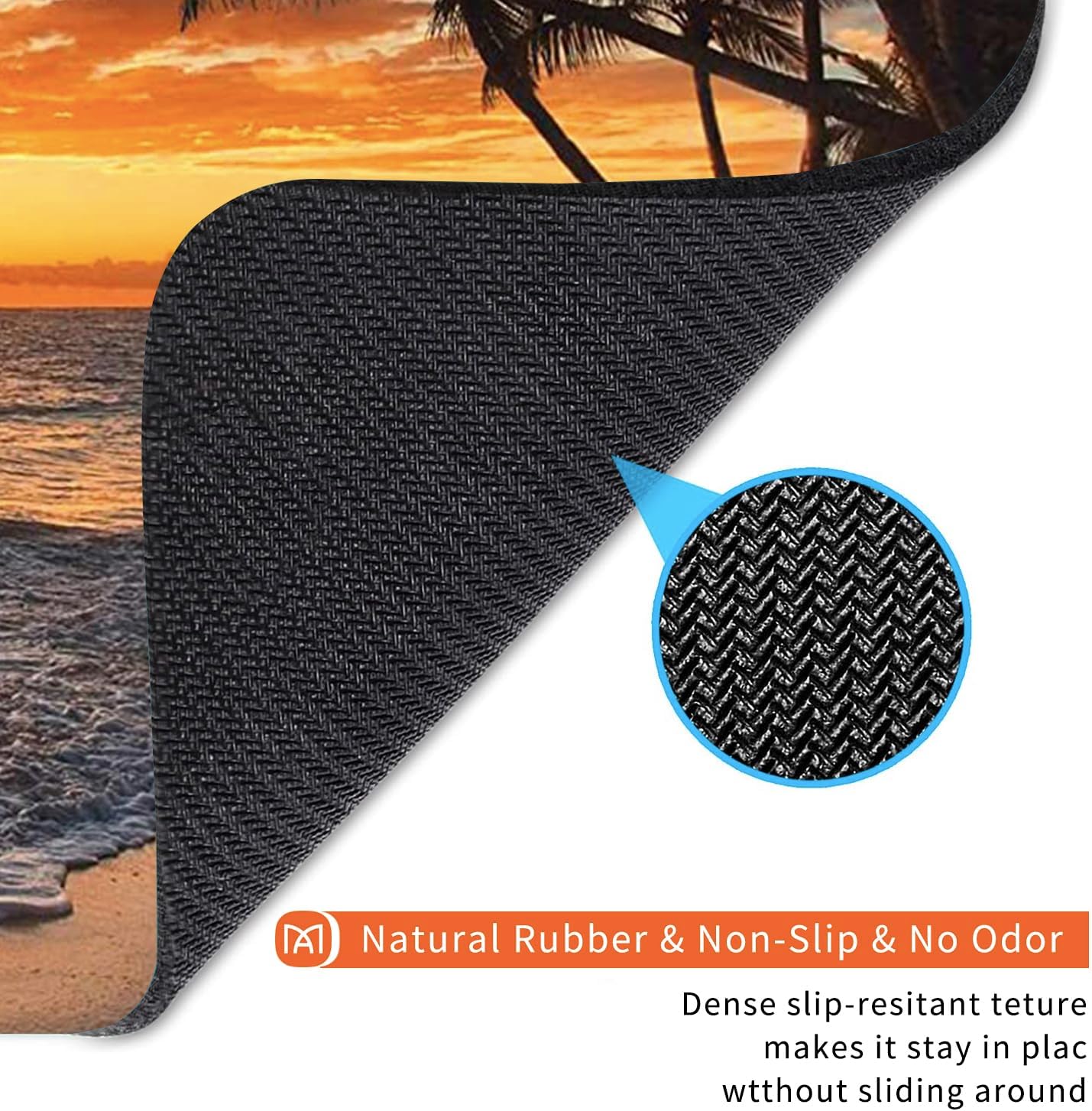 Square Mouse Pad Beach Sunset, Personalized Premium-Textured Custom Mouse Mat Design, Washable Mousepad Cloth, Non-Slip Rubber Base Computer Mouse Pads for Wireless Mouse