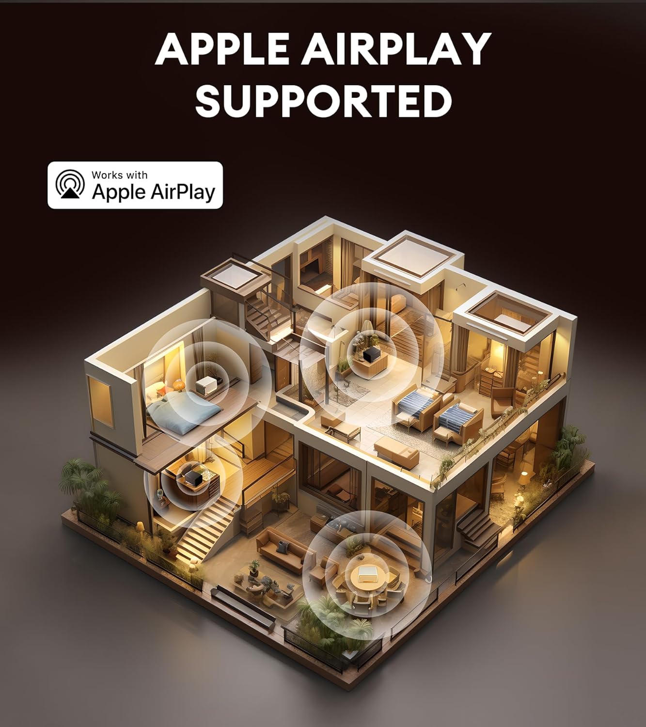 Edifier D32 Tabletop Wireless Speaker, Hi-Res Audio, LDAC, ALAC, 60W (RMS), 2.1 Acoustic Architecture, 11h Playtime, APP Control, Bluetooth 5.3, AirPlay2, USB-C and AUX Inputs, Brown