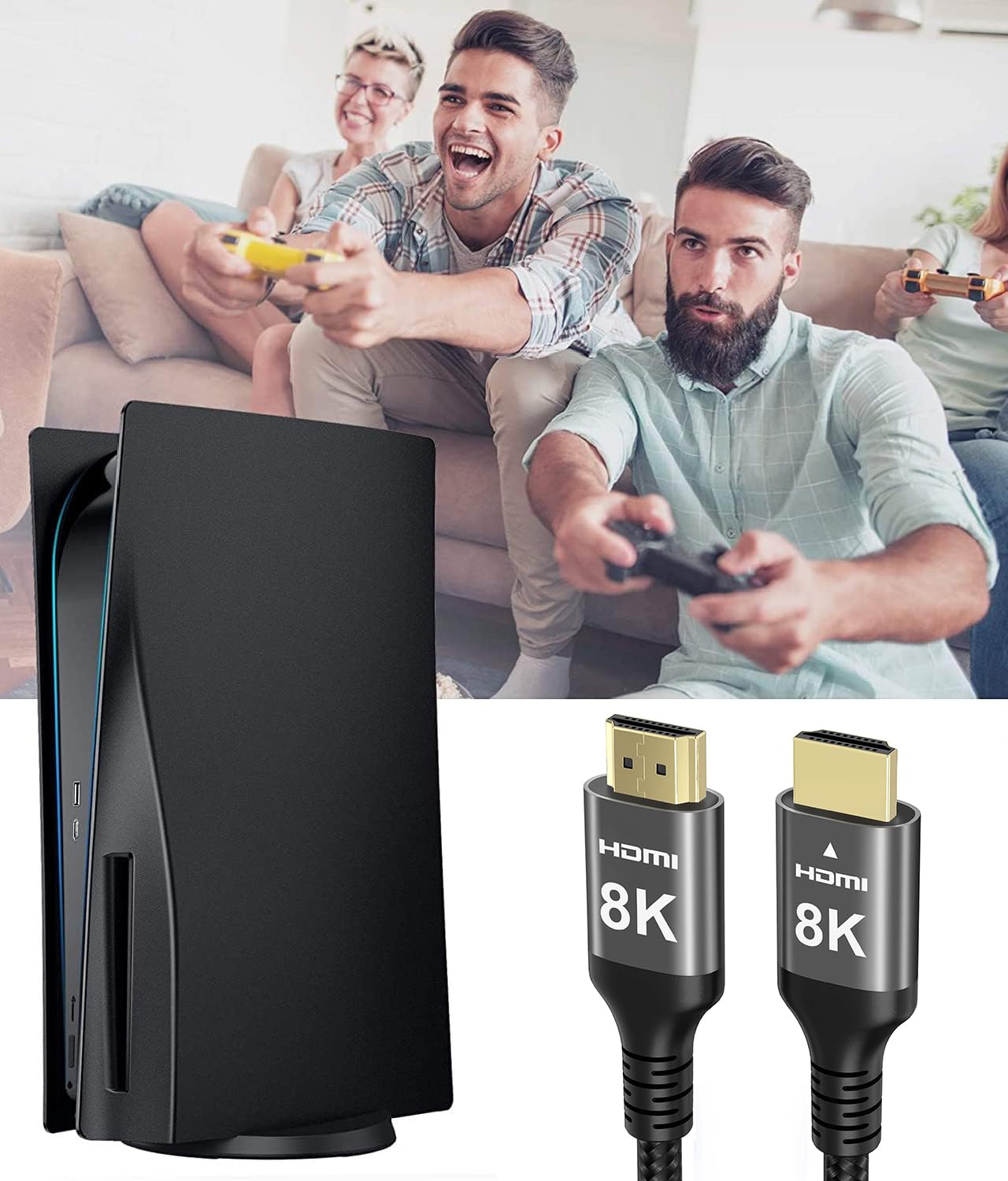 8K HDMI Cable 48Gbps 65 FT, Nylon Braided High Speed HDMI® Cable 4k 120Hz 2k 165Hz 8k 60Hz 12bit eARC ARC Dolby Atmos HDR10+ HDCP2.3 Compatible for Gaming PC TV Soundbar Monitor Mac PS5 Xbox