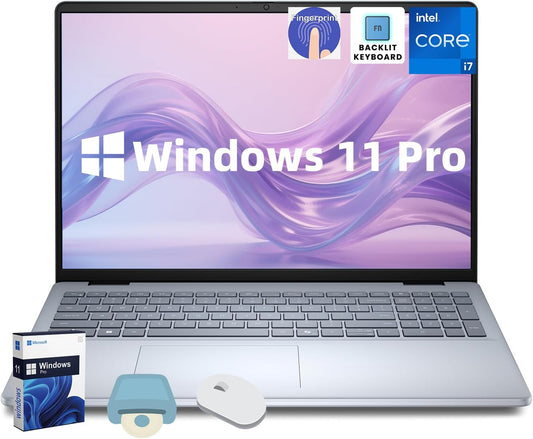Dell Inspiron 16 Business Laptop - 16'' Touchscreen FHD+ Dsiaplay, Intel 10-Core 7 150U(Up to 5.4GHz) Express Charge, Backlit Keyboard, Windows 11 pro, Fingerprint (64GB RAM | 1TB SSD