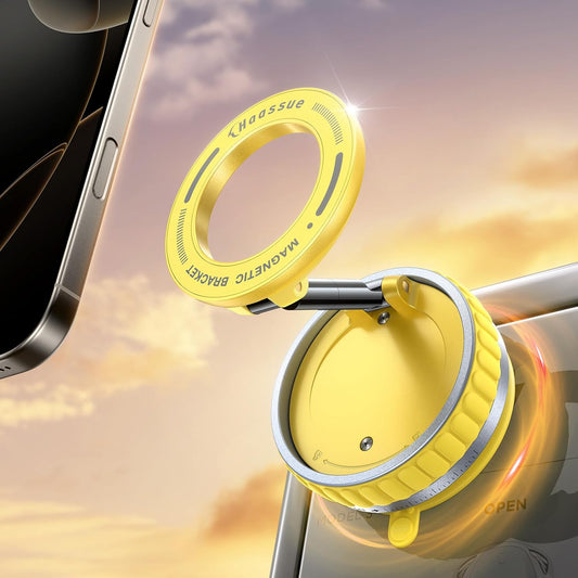 2026 Upgraded Vacuum Suction Cup Phone Mount [24 N55 Stronger Magnets], Vacuum Magnetic Phone Holder Stand [109+LBS Strongest Suction], 360° Adjustable for Your Car/Gym/Mirror