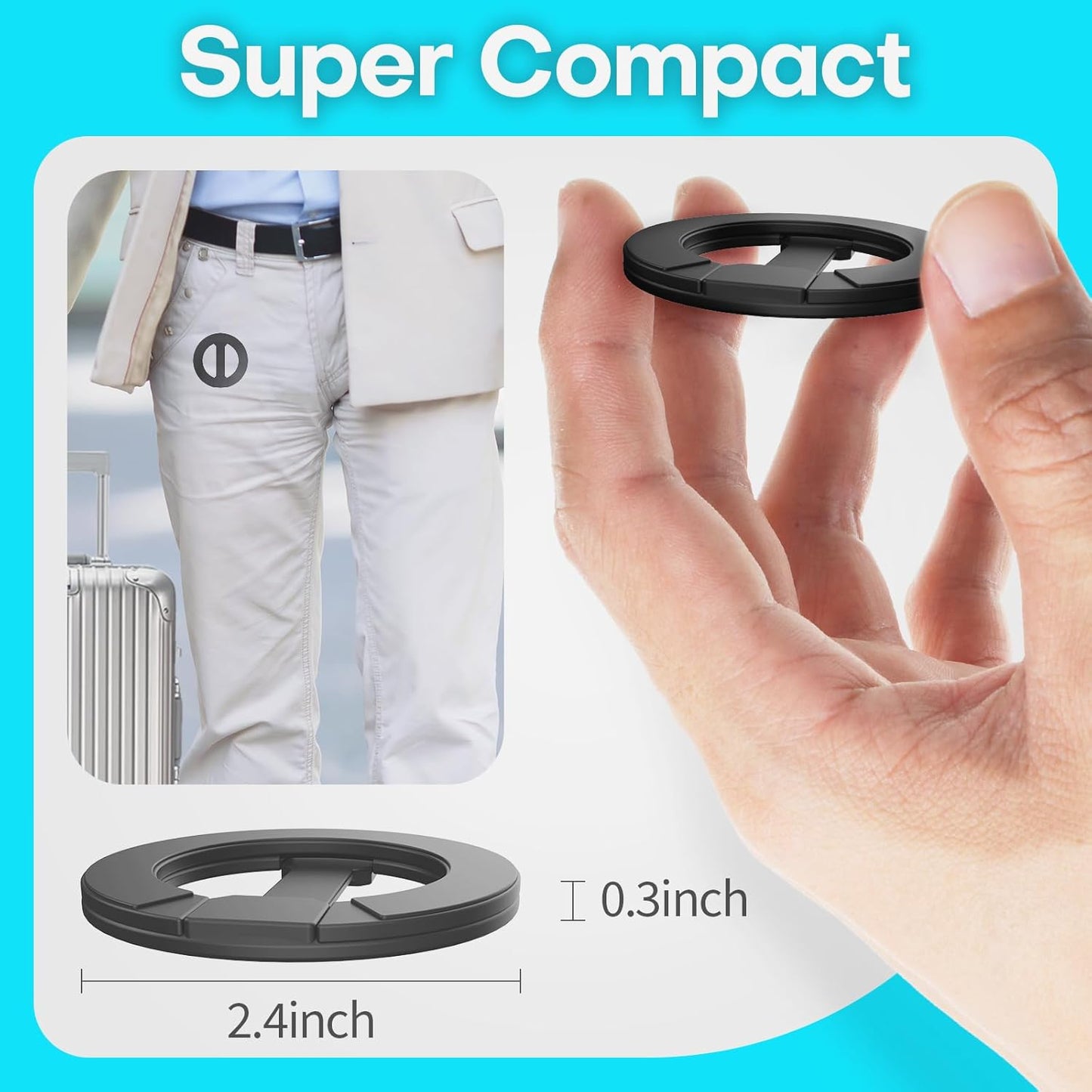 MCCHJoy Mini 2-Pack Universal in Flight Airplane Phone Holder, 360°Rotation Foldable Phone Mount Travel Essentials Accessories,Handsfree Phone Stand for Airplane Travel/Home/Office