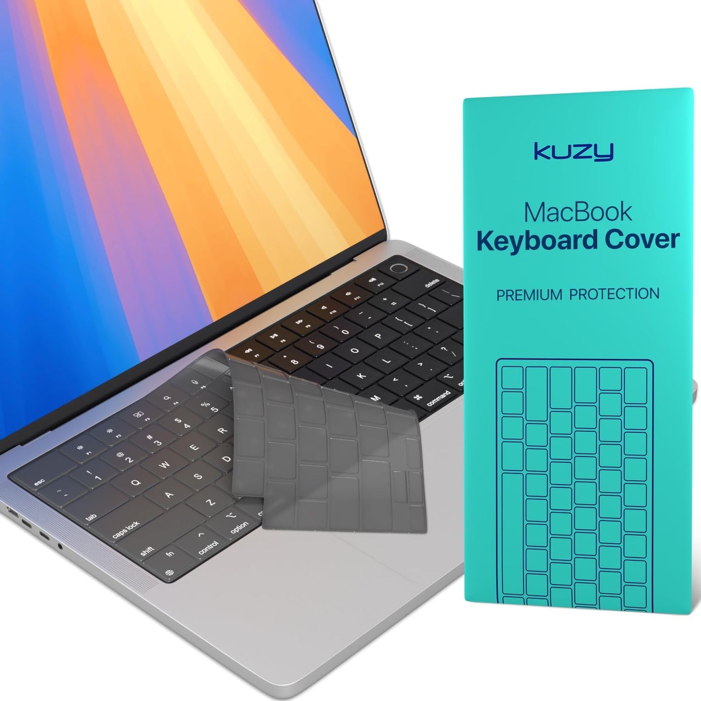 Kuzy Tinted Premium MacBook Pro 14 inch Keyboard Cover M4 16" 2025 2024 2023 M3 M2 M1 Pro Max - MacBook Air 13 inch Keyboard Cover 15" M4 - A3240 A3241 A3401 A3403 A3114 A3113 - US Layout TPU, Tinted