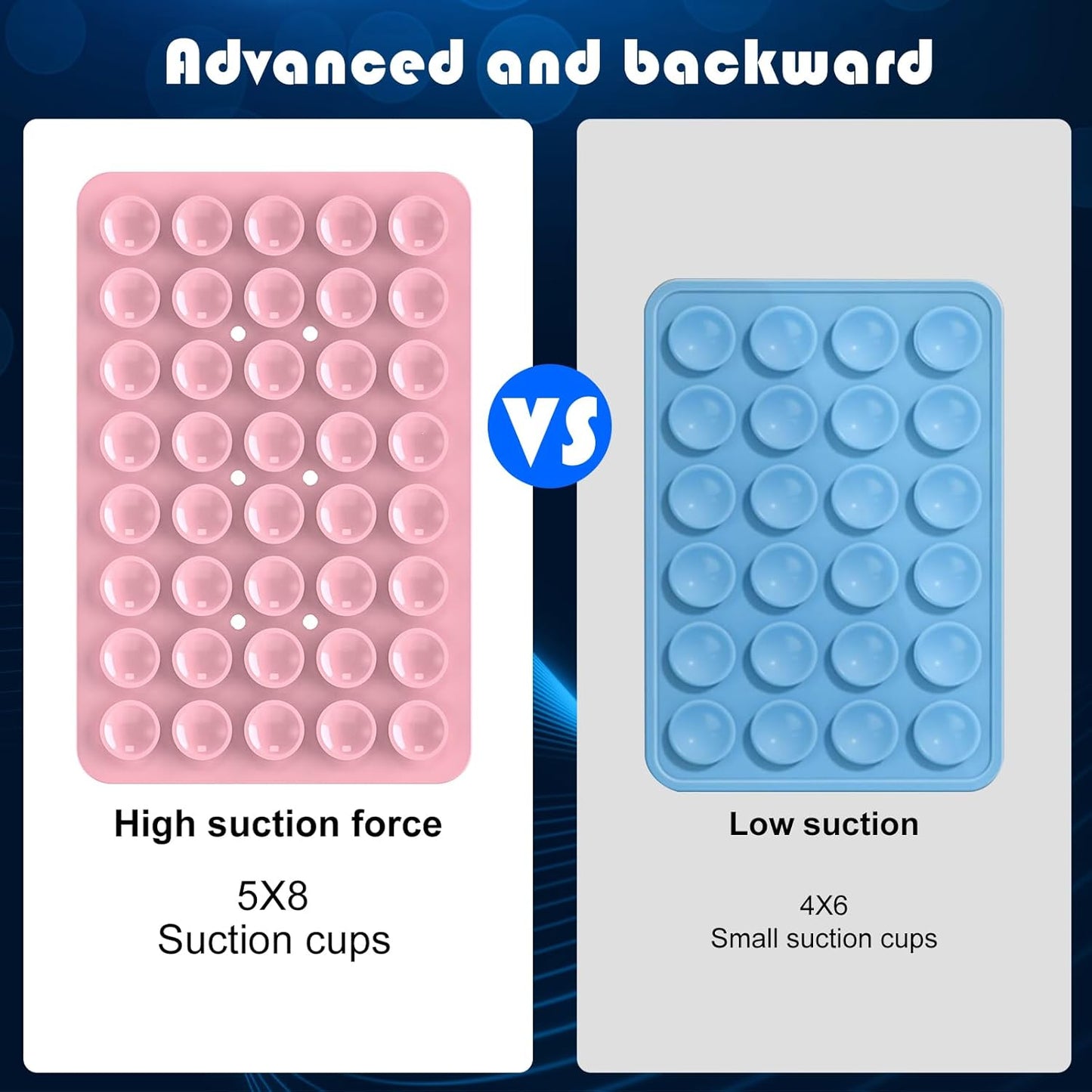 2PACK Silicone Double Sided Suction Phone Case Mount, Detachable Hands Free & Strong Grip Holder for Selfies & Videos, Compatible iPhone Android (Sand Pink, 2Pack 40 Suction Cups)