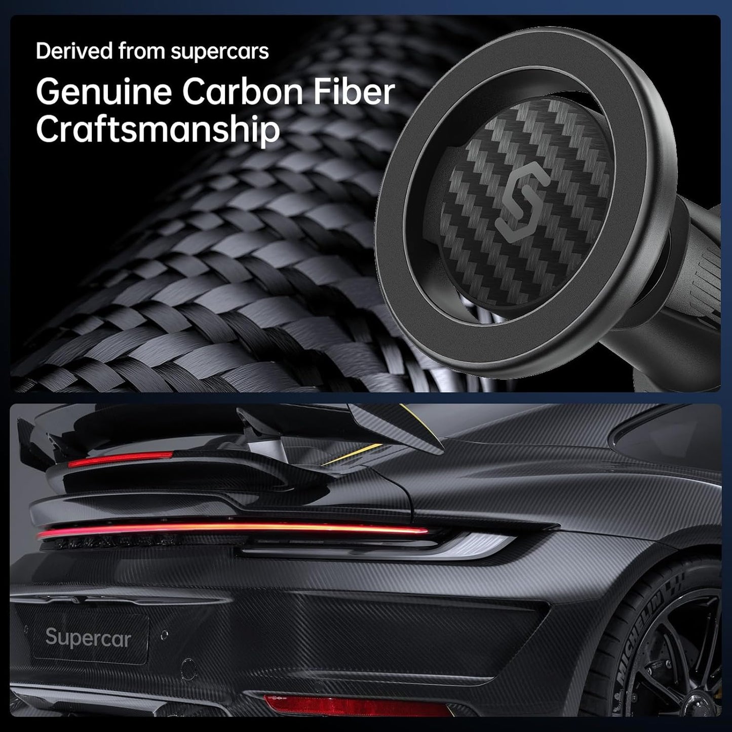 SYNCWIRE for MagSafe Car Mount, Flexible Rotation Magnetic Phone Holder for Car Vent, Hands Free Car Air Vent Phone Holder Clip Universal Compatible with iPhone 16 15 14 13 12 Pro Max Plus