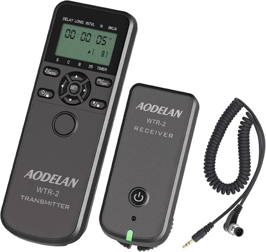 AODELAN Wireless Remote Control for Nikon Cameras, Timer Remote Shutter Release Cable for Z9 D5 D6 D800 D810 D850 ; Replaces Nikon MC-30