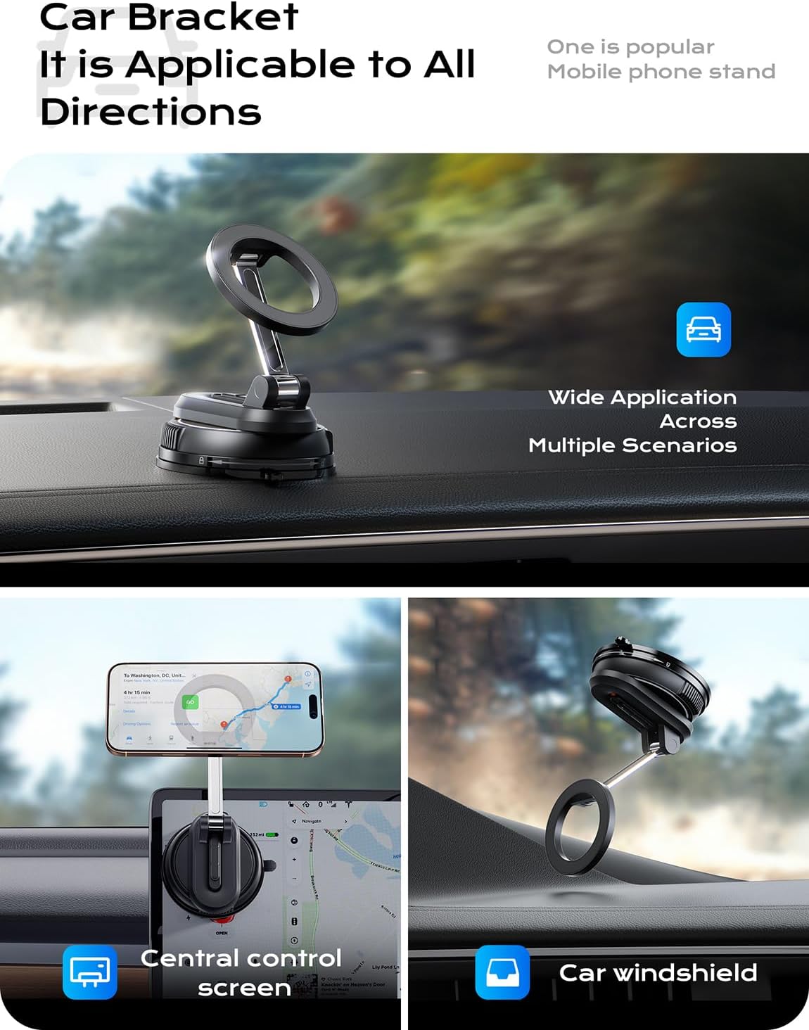 Car Phone Holder for Magsafe,Ultra Magnetic and Strong Suction 360° Adjustable Car Phone Mount,Portable Magnetic Cell Phone Holders for Your Car for iPhone16/15/14/13/12 Series