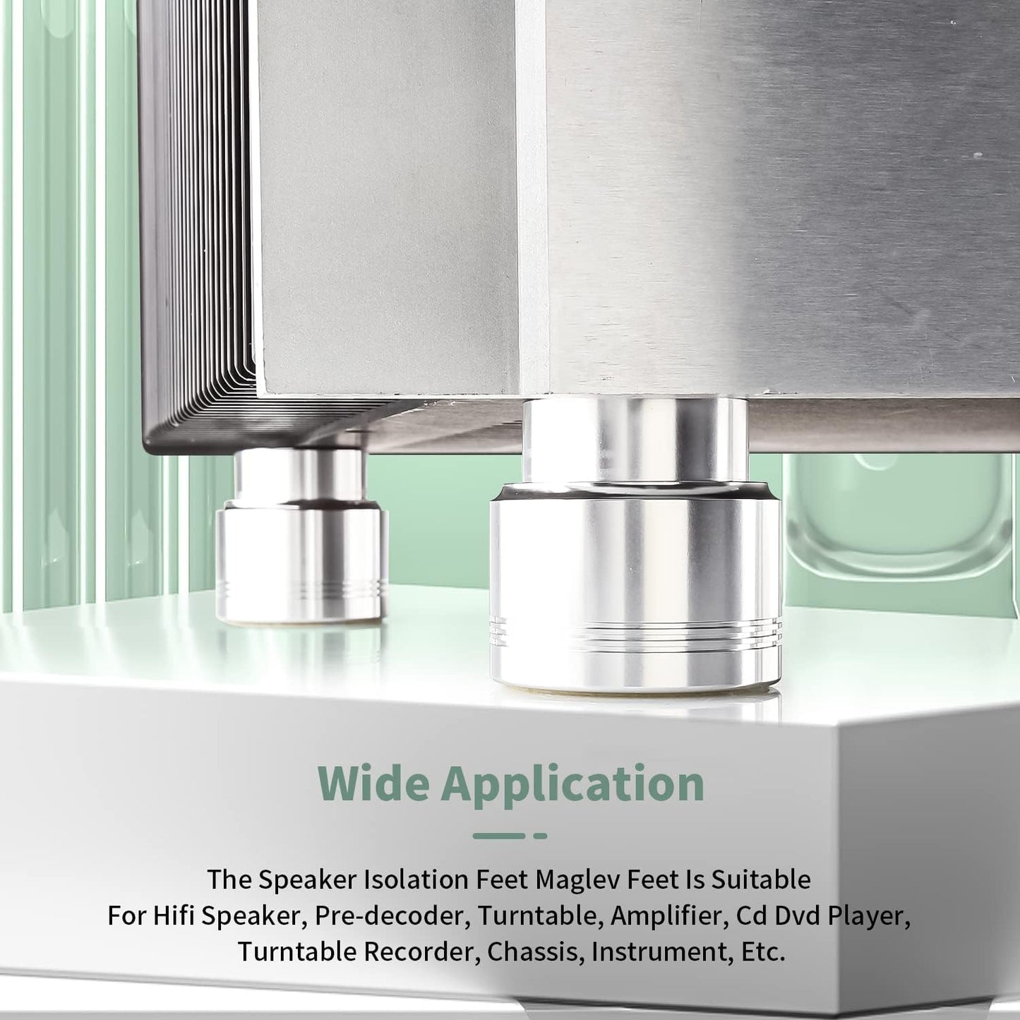 Tertullus 4pcs Aluminum Speaker Isolation Feet Sound Isolation Maglev Feet Speaker Stand Turntable Feet (48mm×42mm)