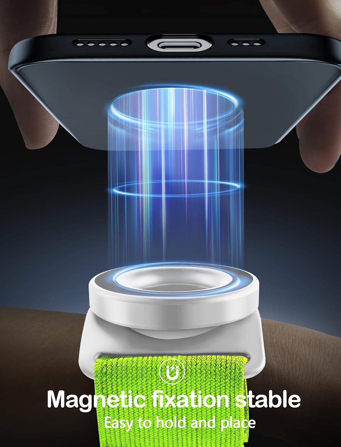 TOPGO Running Phone Holder for iPhone [360° Rotatable & Upgrade Anti-Drop] Magnetic Wrist Phone Holder, Magsafe Armband Compatible with iPhone 16 Pro and Android - Green