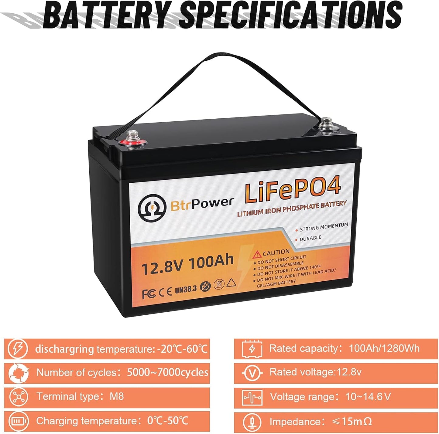 2 Pack 12v 100ah lithium battery lifepo4 24v lithium iron phosphate deep cycle marine battery 12 volt pack for rv solar system home storage trolling motor