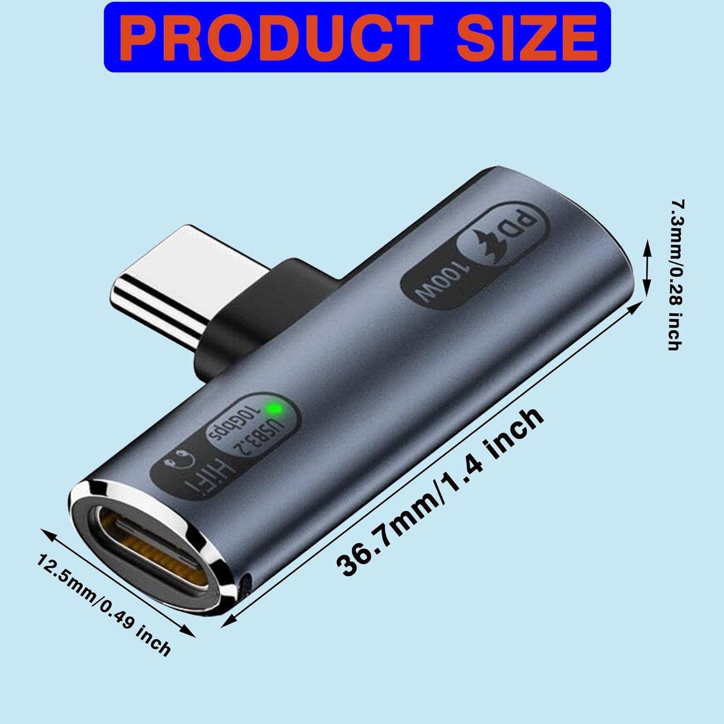 2-in-1 USB-C Splitter with 100W Fast Charging,Dual USB-C Ports for Headphones & Charging Adapter,Compatible with iPhone 16/15 Series,iPad,MacBook,Galaxy S24/S23 (Gray)